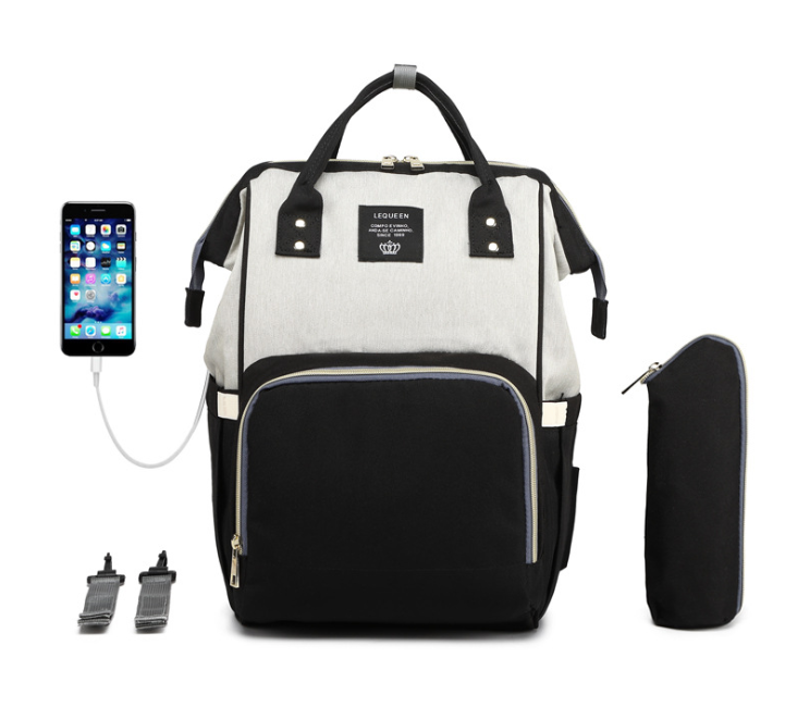 LeQueen Classic Backpack Diaper Bag With USB Port