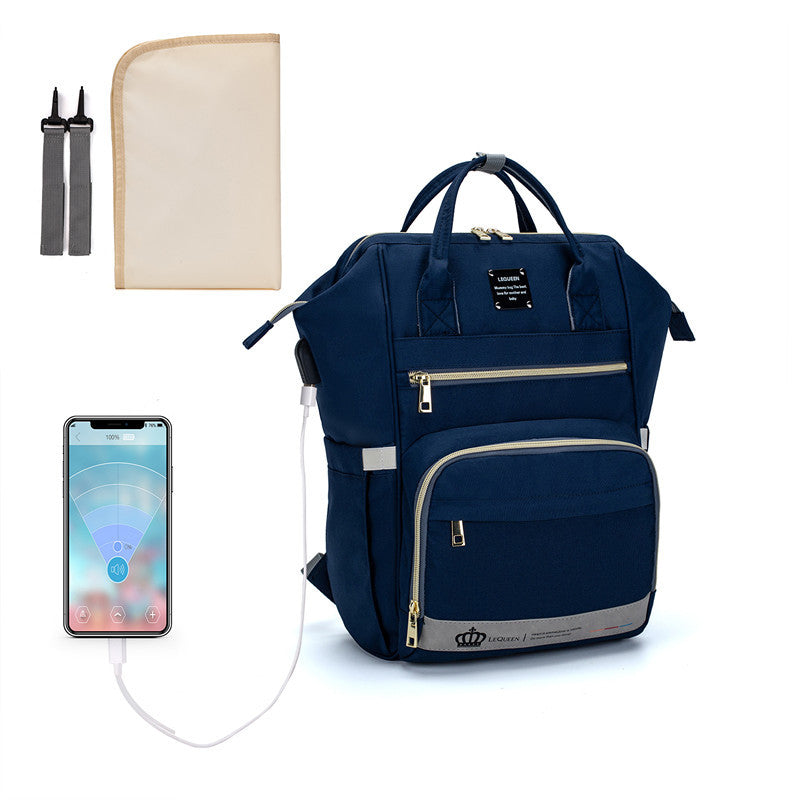 The LEQUEEN LUX Backpack Diaper Bag With USB Port