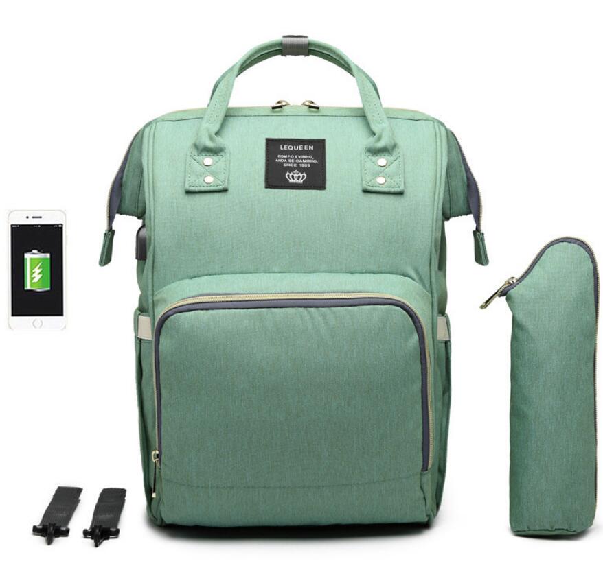 LeQueen Classic Backpack Diaper Bag With USB Port