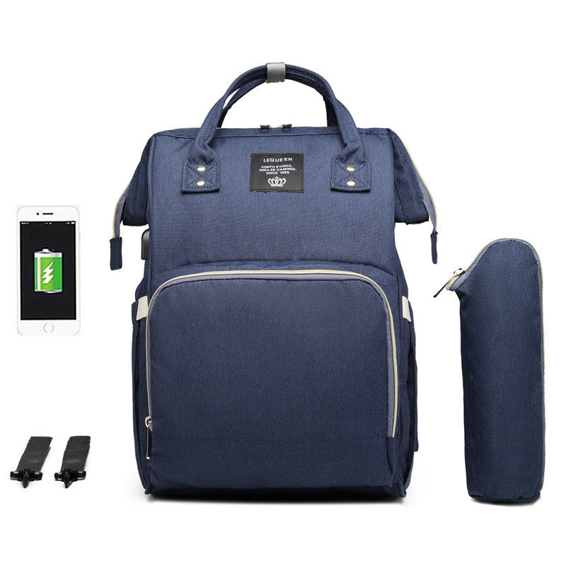 LeQueen Classic Backpack Diaper Bag With USB Port