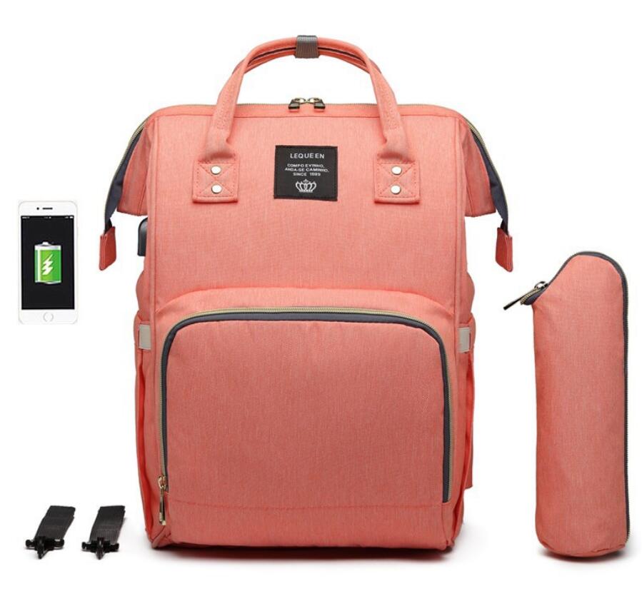 LeQueen Classic Backpack Diaper Bag With USB Port