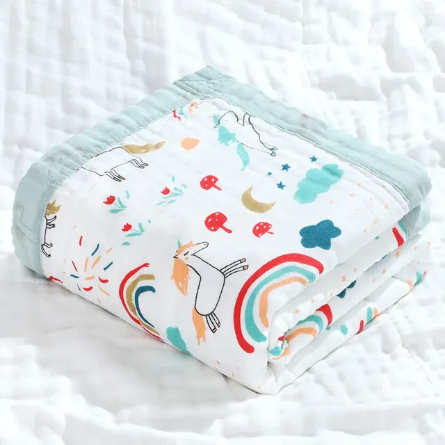 100% Muslin Cotton 6-Layer  Swaddle Blanket