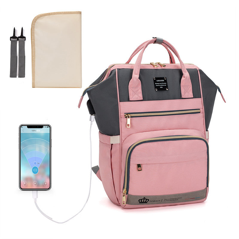The LEQUEEN LUX Backpack Diaper Bag With USB Port