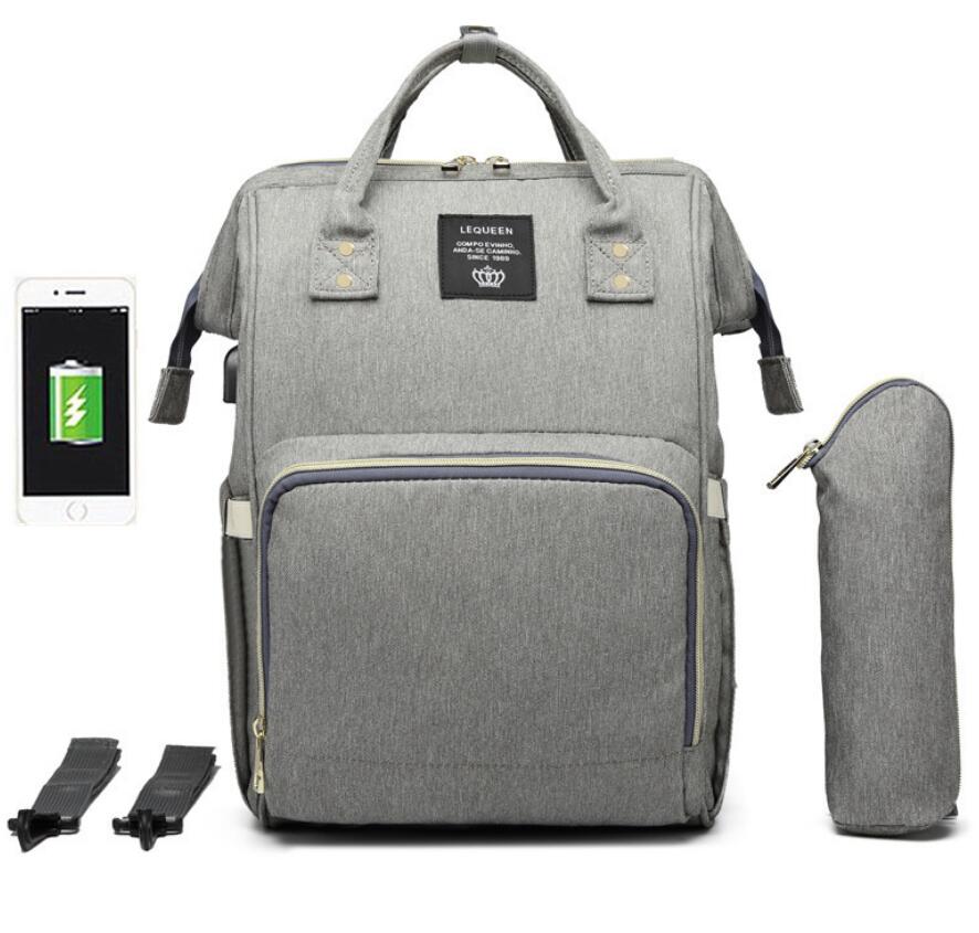 LeQueen Classic Backpack Diaper Bag With USB Port