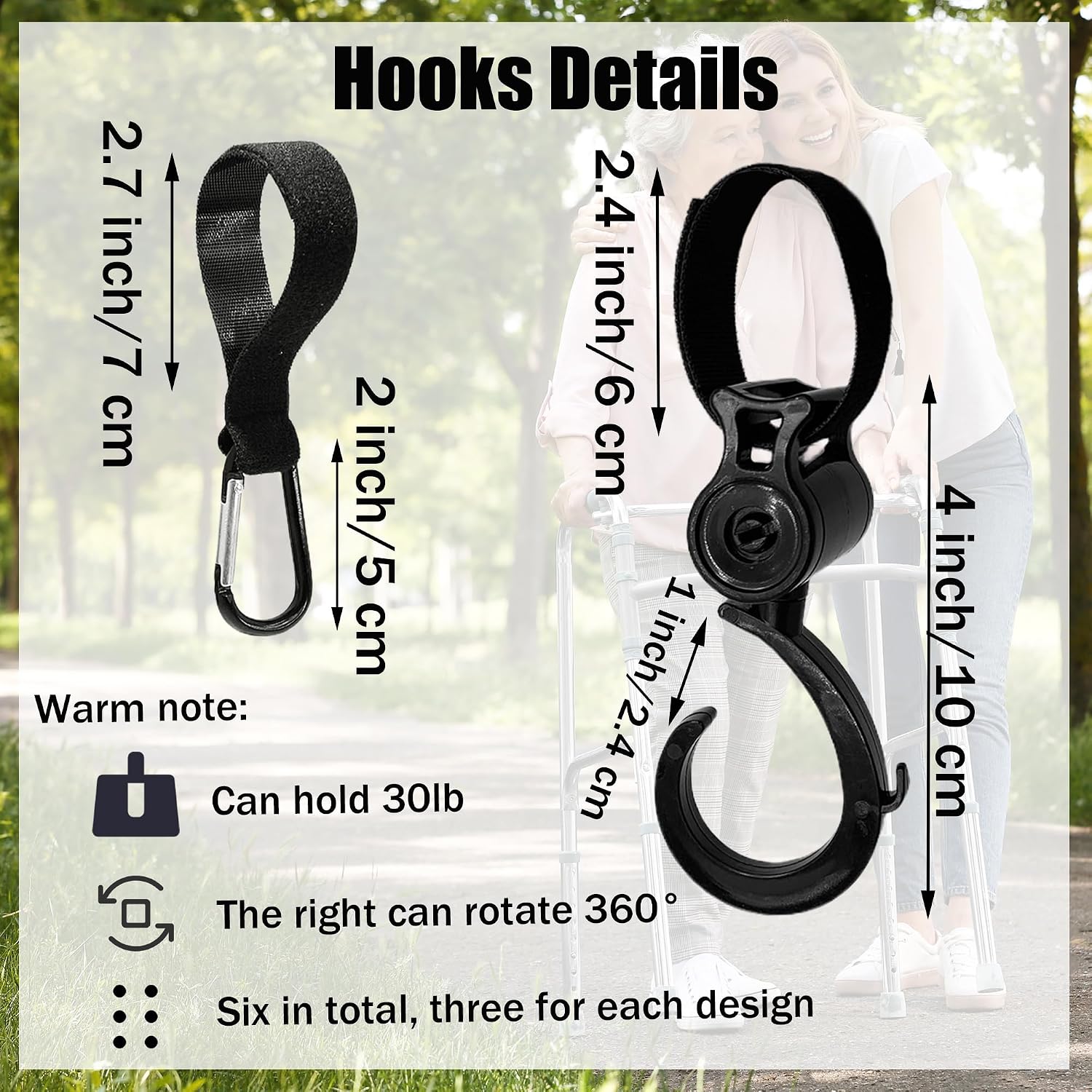 6-Piece Universal Stroller Hooks