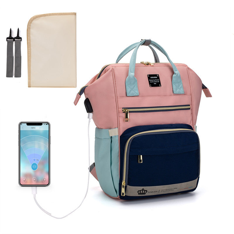 The LEQUEEN LUX Backpack Diaper Bag With USB Port