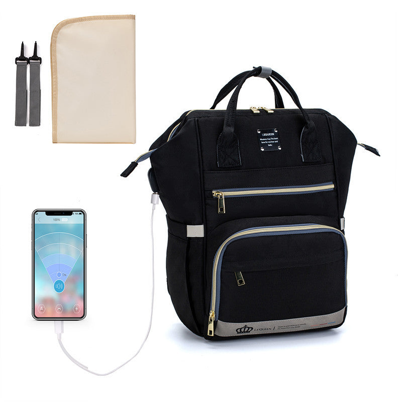 The LEQUEEN LUX Backpack Diaper Bag With USB Port