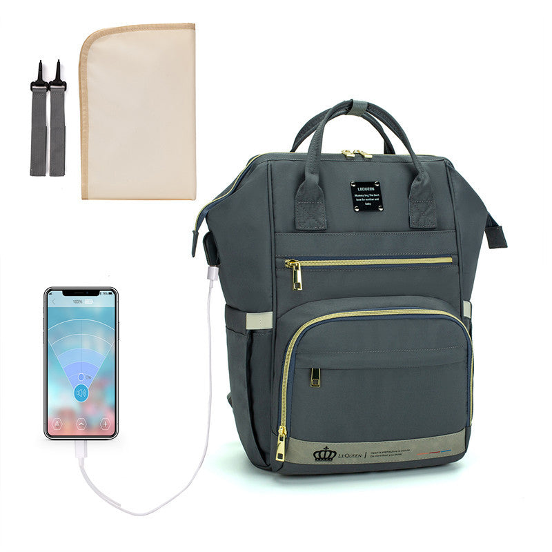 The LEQUEEN LUX Backpack Diaper Bag With USB Port