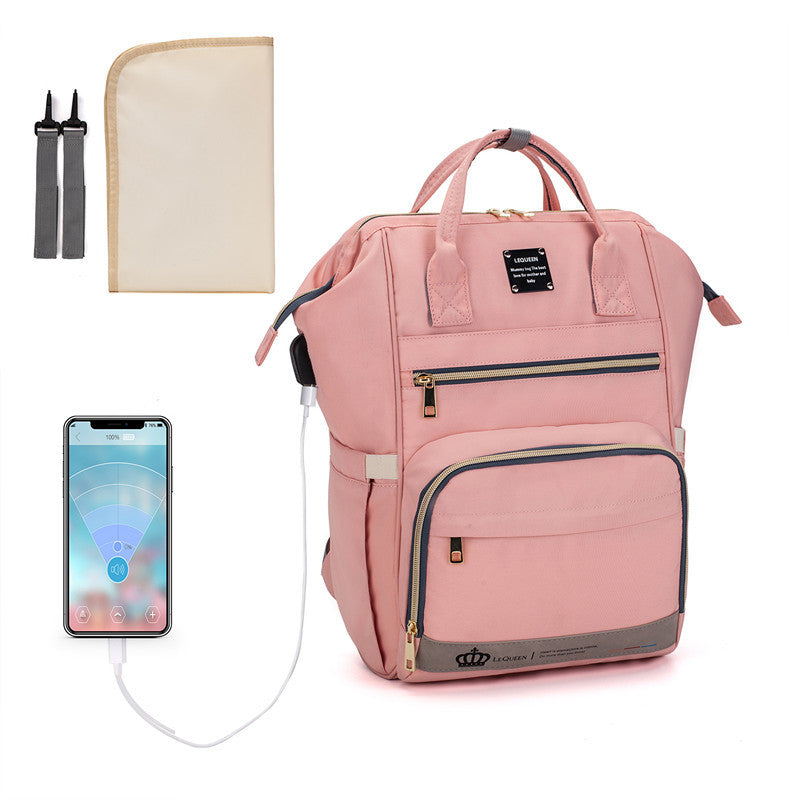 The LEQUEEN LUX Backpack Diaper Bag With USB Port