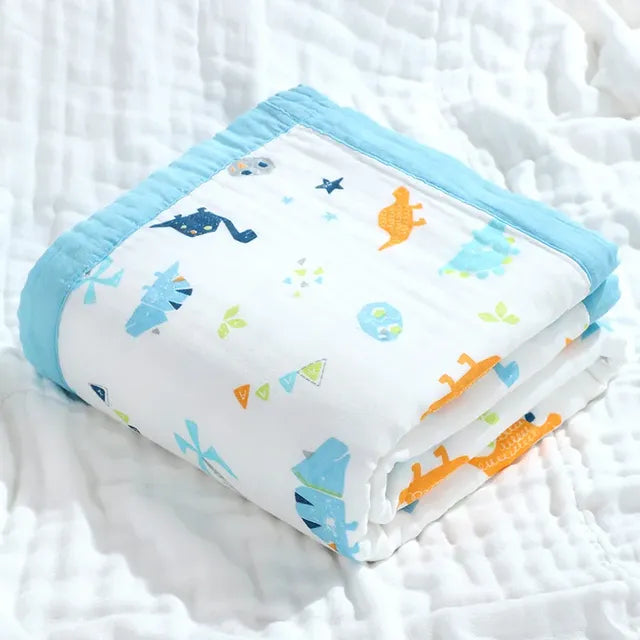 100% Muslin Cotton 6-Layer  Swaddle Blanket