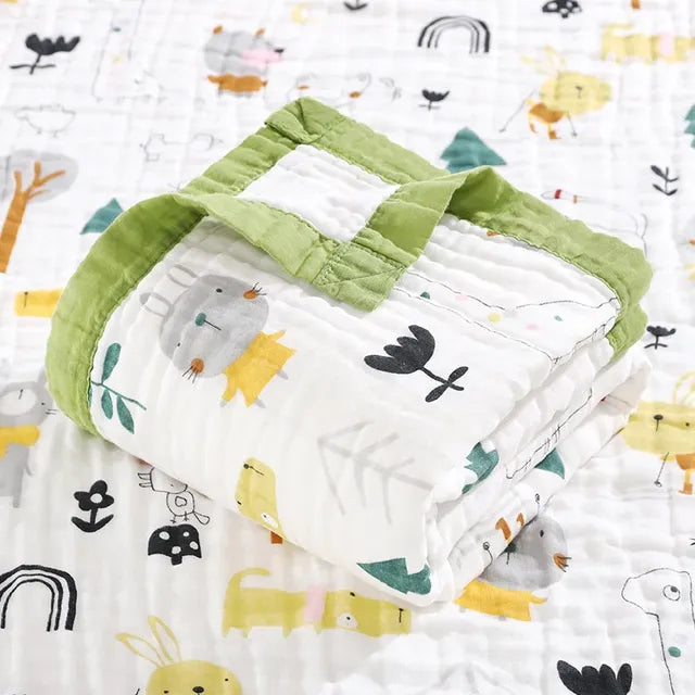 100% Muslin Cotton 6-Layer  Swaddle Blanket